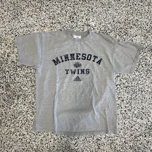 Vintage Adidas Minnesota Twins T-Shirt Mens Large Gray 2002 00's Y2K Baseball
